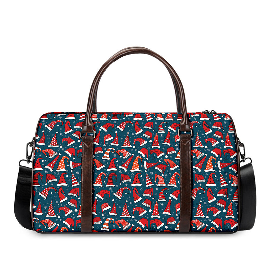 Christmas Santa Hats Pattern Print Duffle Bag