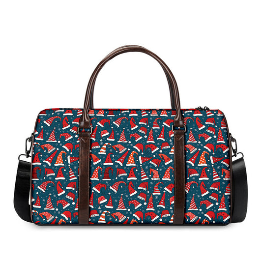 Christmas Santa Hats Pattern Print Duffle Bag