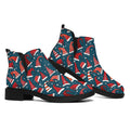 Christmas Santa Hats Pattern Print Flat Ankle Boots