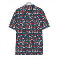 Christmas Santa Hats Pattern Print Hawaiian Shirt