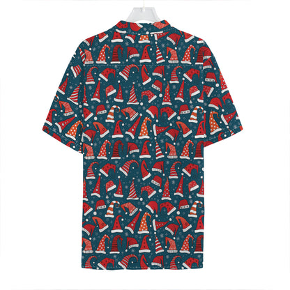 Christmas Santa Hats Pattern Print Hawaiian Shirt