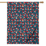 Christmas Santa Hats Pattern Print House Flag