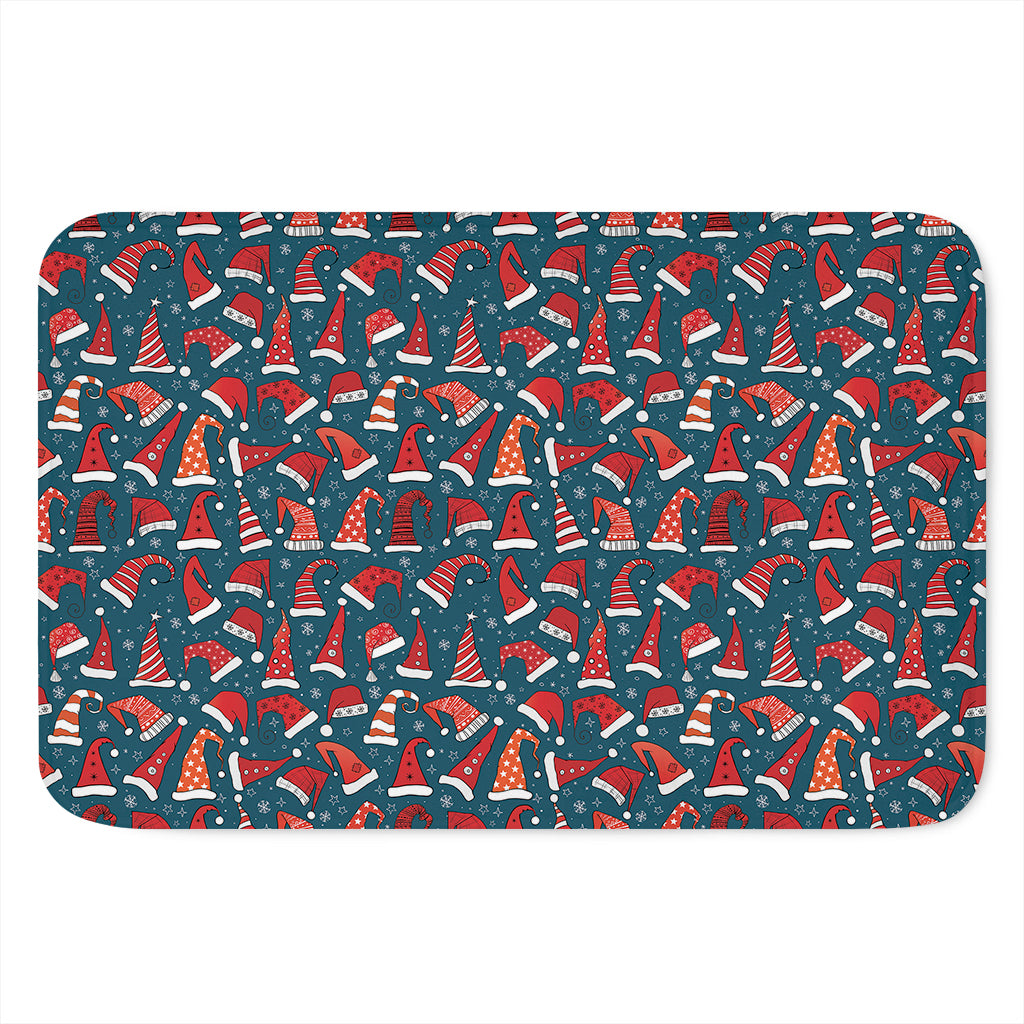 Christmas Santa Hats Pattern Print Indoor Door Mat
