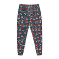 Christmas Santa Hats Pattern Print Jogger Pants