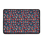 Christmas Santa Hats Pattern Print Kitchen Mat
