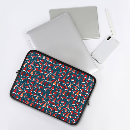 Christmas Santa Hats Pattern Print Laptop Sleeve