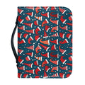 Christmas Santa Hats Pattern Print Leather Bible Cover