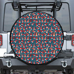 Christmas Santa Hats Pattern Print Leather Spare Tire Cover