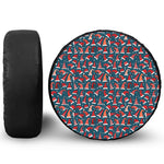 Christmas Santa Hats Pattern Print Leather Spare Tire Cover