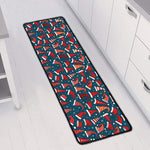 Christmas Santa Hats Pattern Print Long Kitchen Mat