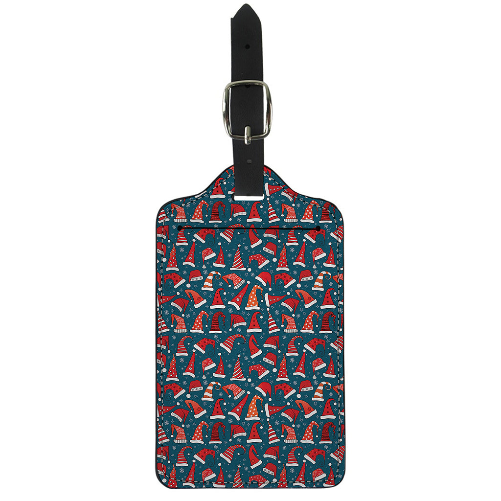 Christmas Santa Hats Pattern Print Luggage Tag