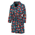 Christmas Santa Hats Pattern Print Men's Bathrobe