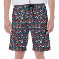 Christmas Santa Hats Pattern Print Men's Beach Shorts