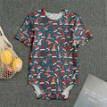 Christmas Santa Hats Pattern Print Men's Bodysuit