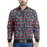 Christmas Santa Hats Pattern Print Men's Bomber Jacket