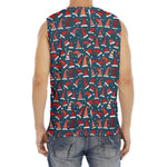 Christmas Santa Hats Pattern Print Men's Fitness Tank Top