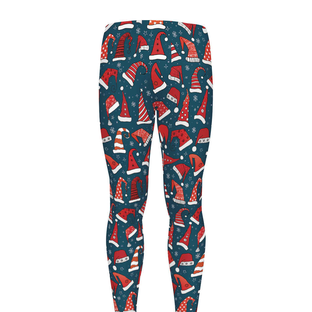 Christmas Santa Hats Pattern Print Men's leggings