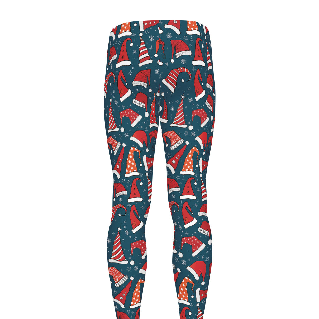 Christmas Santa Hats Pattern Print Men's leggings
