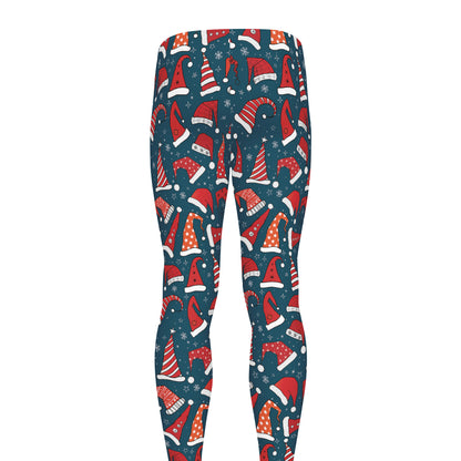 Christmas Santa Hats Pattern Print Men's leggings