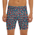Christmas Santa Hats Pattern Print Men's Long Boxer Briefs