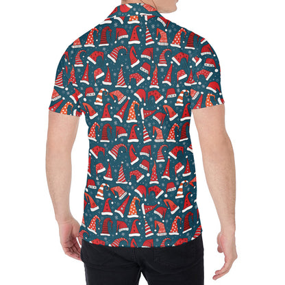 Christmas Santa Hats Pattern Print Men's Shirt