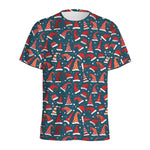 Christmas Santa Hats Pattern Print Men's Sports T-Shirt