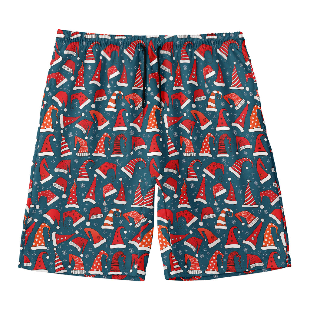 Christmas Santa Hats Pattern Print Men's Swim Trunks