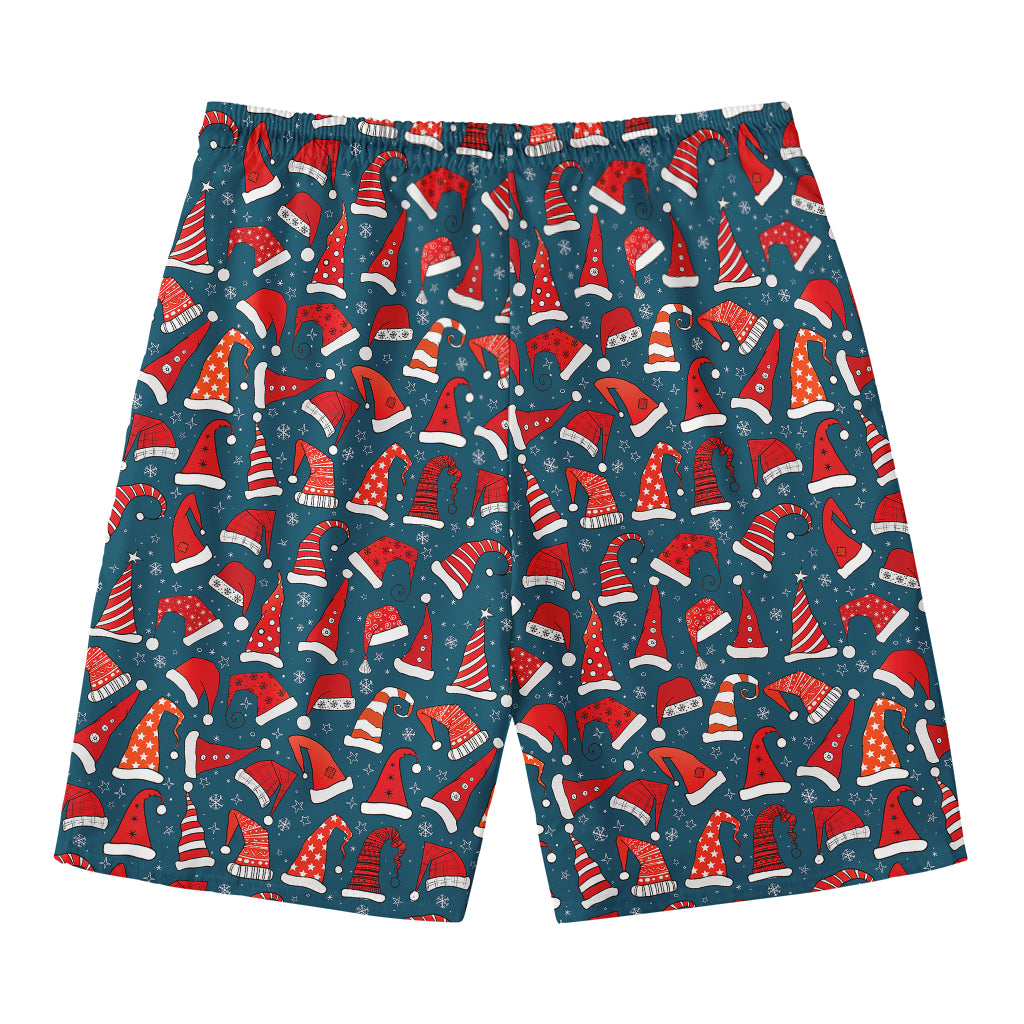 Christmas Santa Hats Pattern Print Men's Swim Trunks