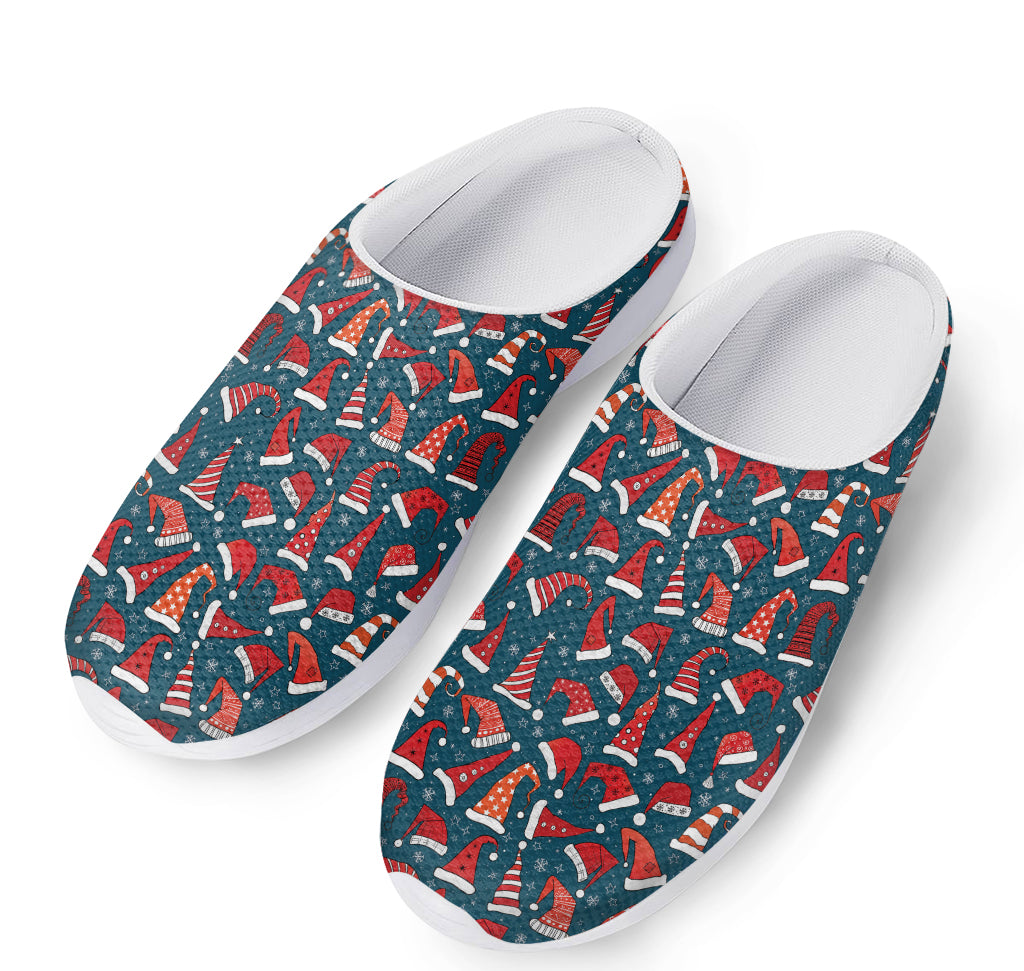 Christmas Santa Hats Pattern Print Mesh Casual Shoes