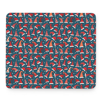 Christmas Santa Hats Pattern Print Mouse Pad