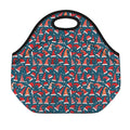 Christmas Santa Hats Pattern Print Neoprene Lunch Bag