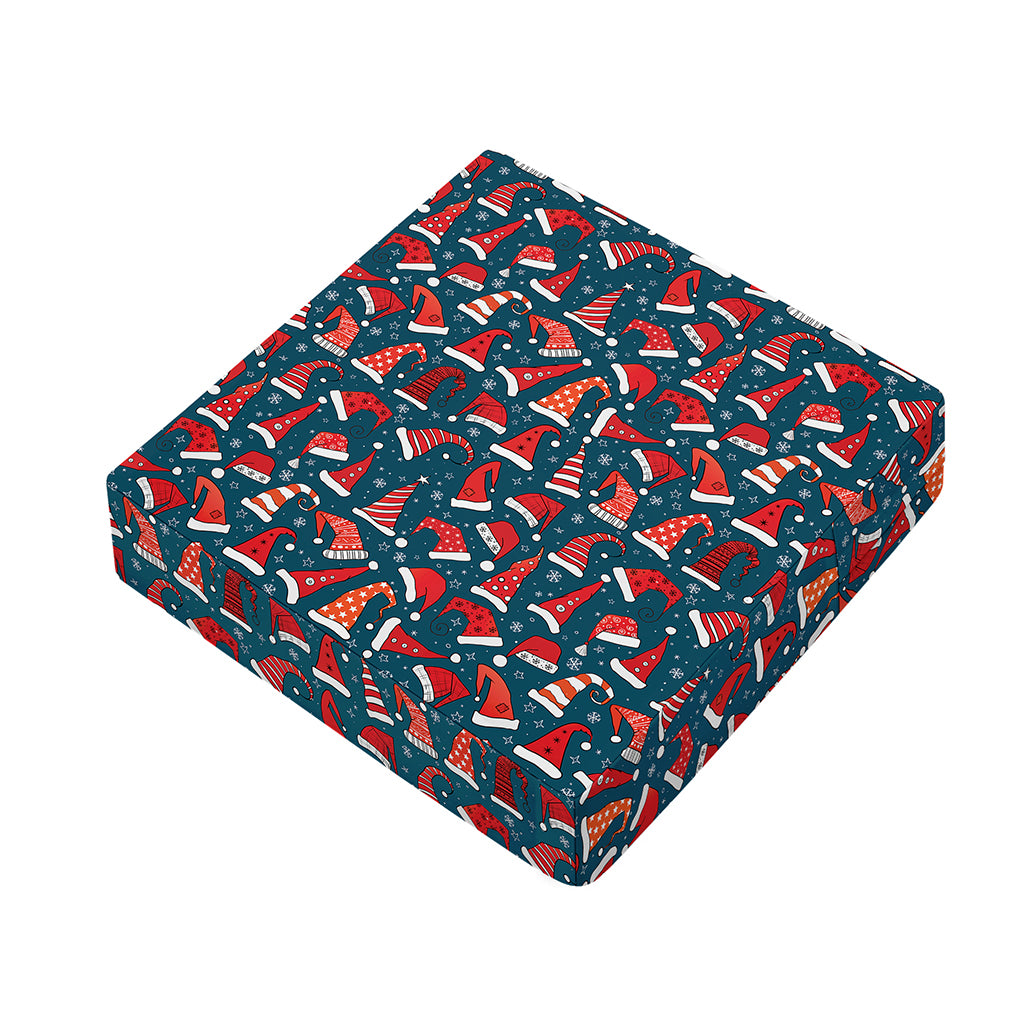 Christmas Santa Hats Pattern Print Outdoor Seat Cushion Cover