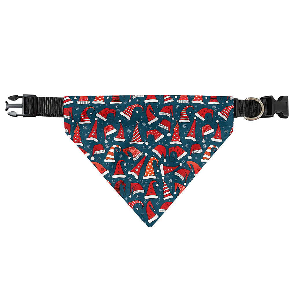 Christmas Santa Hats Pattern Print Over The Collar Dog Bandana