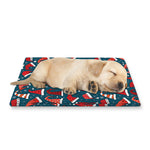 Christmas Santa Hats Pattern Print Pet Cooling Mat Cover