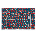 Christmas Santa Hats Pattern Print Placemat