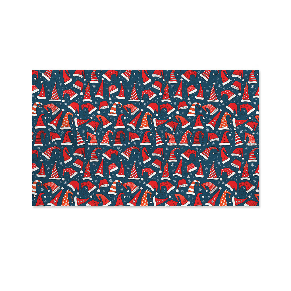 Christmas Santa Hats Pattern Print Polyester Flag
