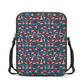 Christmas Santa Hats Pattern Print Rectangular Crossbody Bag