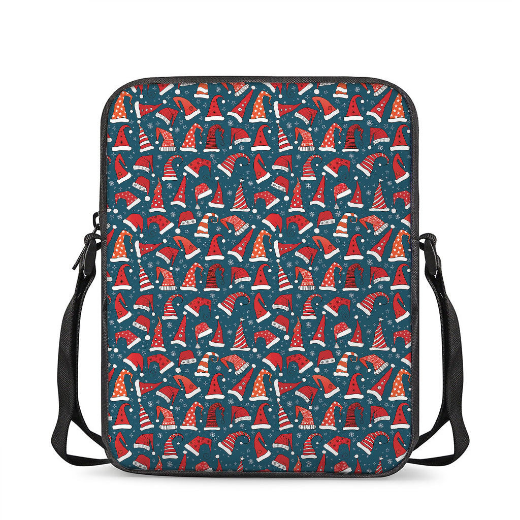 Christmas Santa Hats Pattern Print Rectangular Crossbody Bag