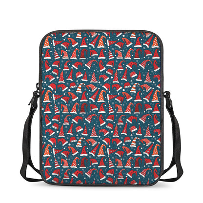 Christmas Santa Hats Pattern Print Rectangular Crossbody Bag