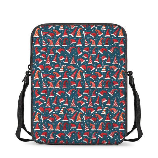 Christmas Santa Hats Pattern Print Rectangular Crossbody Bag