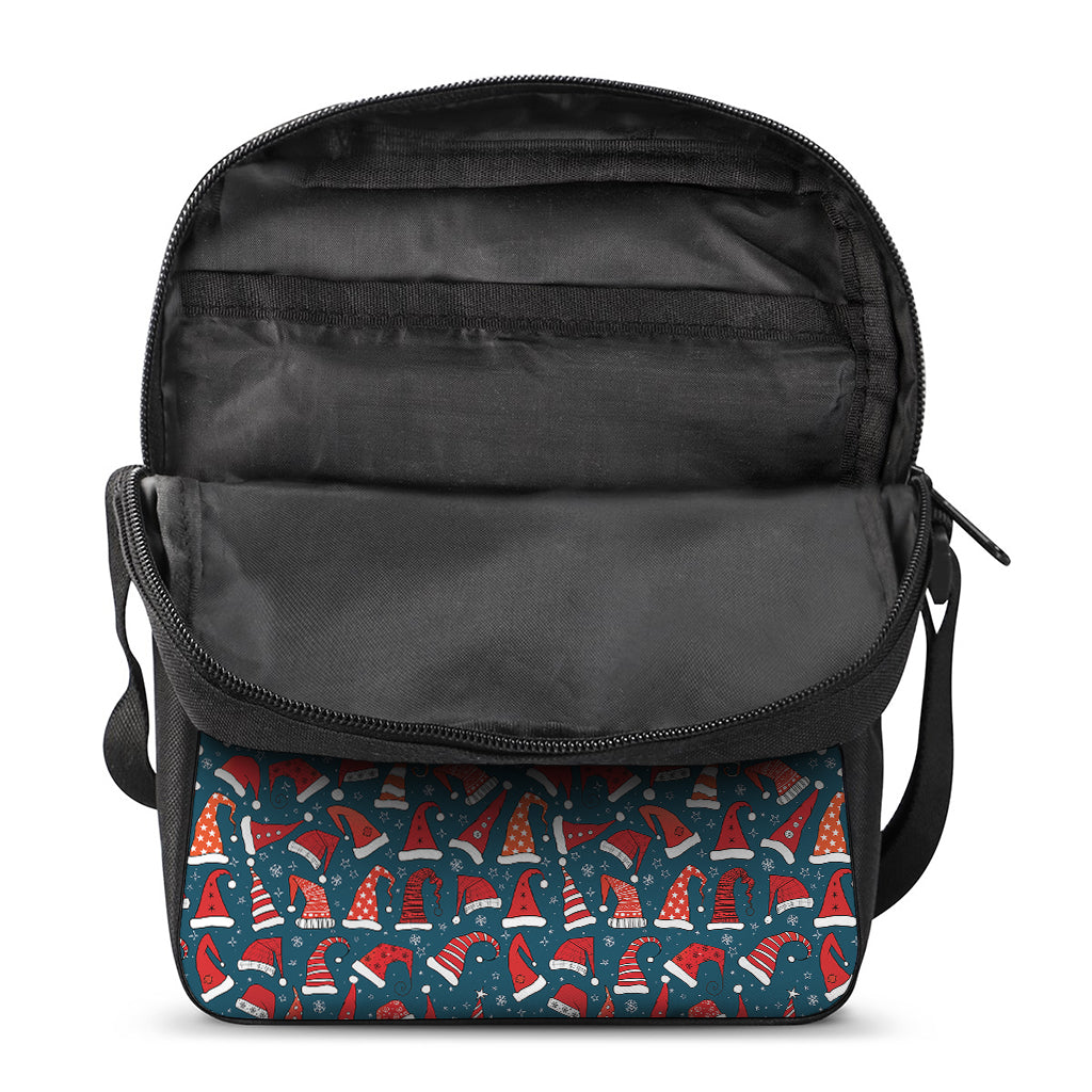 Christmas Santa Hats Pattern Print Rectangular Crossbody Bag