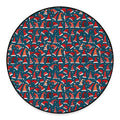 Christmas Santa Hats Pattern Print Round Floor Mat