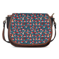 Christmas Santa Hats Pattern Print Saddle Bag