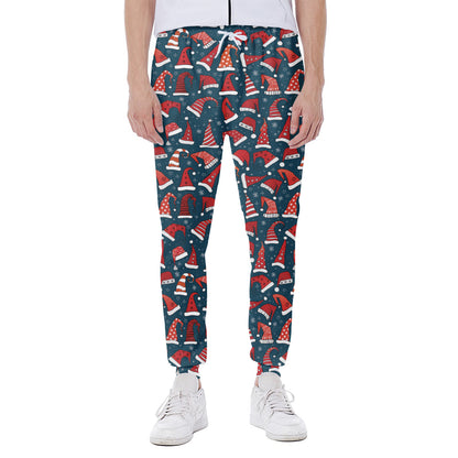 Christmas Santa Hats Pattern Print Scuba Joggers