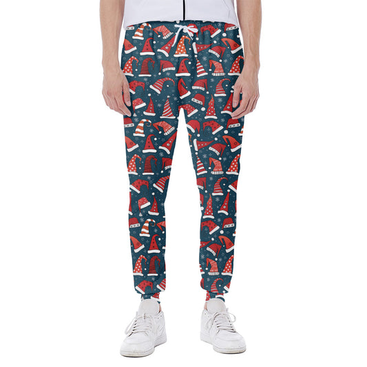 Christmas Santa Hats Pattern Print Scuba Joggers
