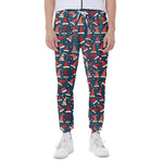 Christmas Santa Hats Pattern Print Scuba Joggers