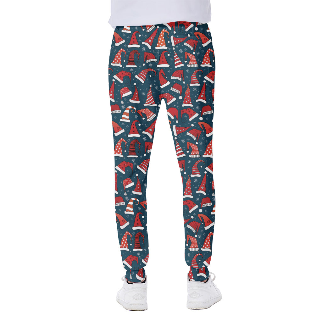 Christmas Santa Hats Pattern Print Scuba Joggers
