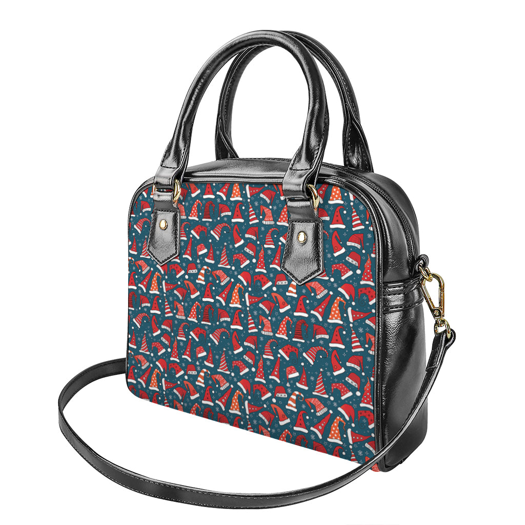 Christmas Santa Hats Pattern Print Shoulder Handbag