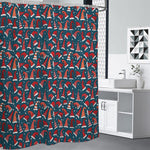 Christmas Santa Hats Pattern Print Shower Curtain