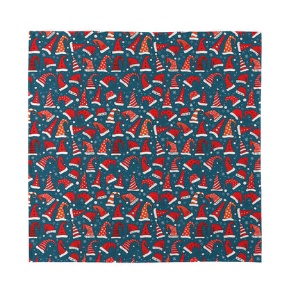 Christmas Santa Hats Pattern Print Silk Bandana